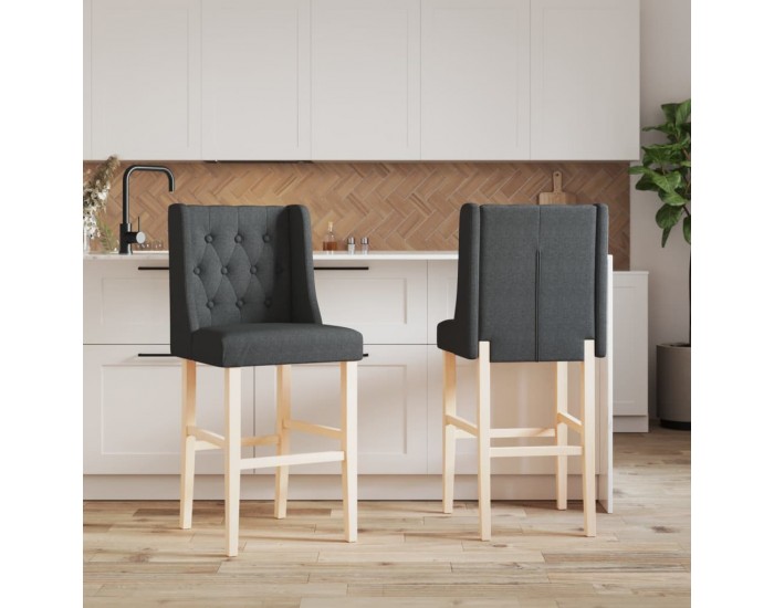 Sonata H Бар столове 2 бр масивно дърво каучук и текстил