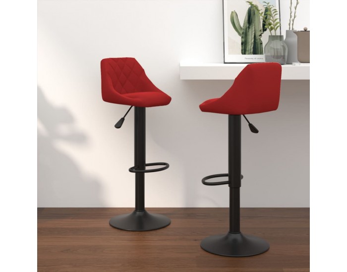 Sonata H Бар табуретки, 2 бр, виненочервени, кадифе