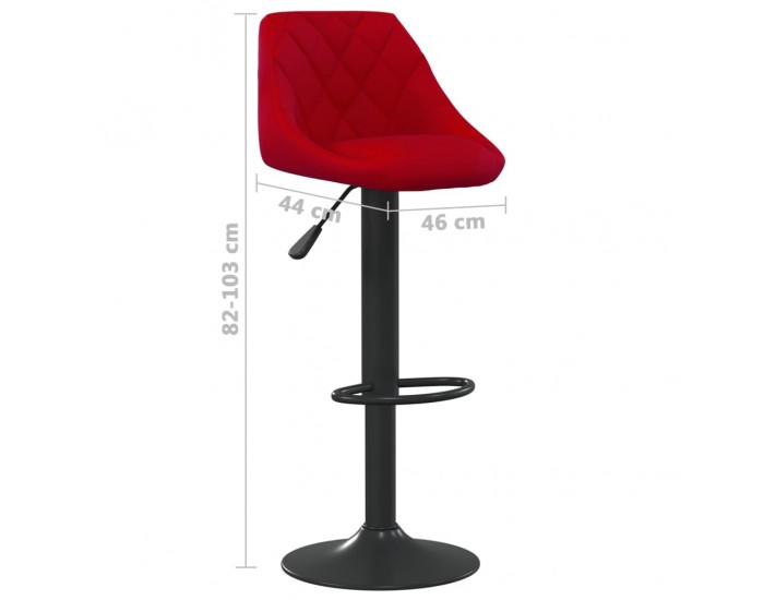Sonata H Бар табуретки, 2 бр, виненочервени, кадифе