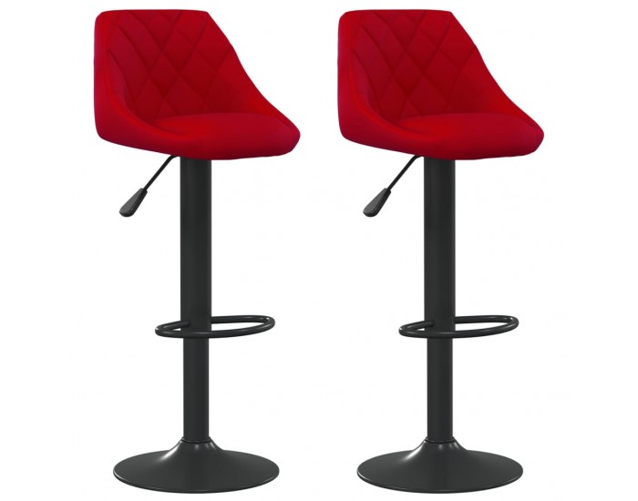 Sonata H Бар табуретки, 2 бр, виненочервени, кадифе