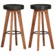 Sonata H Бар табуретки 2 бр естествена кожа и акациево дърво масив Sonata H Бар табуретки 2 бр естествена кожа и акациево дърво масив