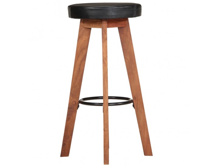 Sonata H Бар табуретки 2 бр естествена кожа и акациево дърво масив Sonata H Бар табуретки 2 бр естествена кожа и акациево дърво масив
