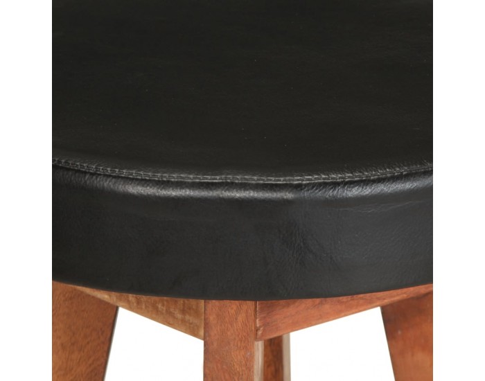 Sonata H Бар табуретки 2 бр естествена кожа и акациево дърво масив Sonata H Бар табуретки 2 бр естествена кожа и акациево дърво масив