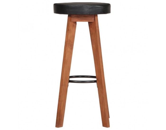 Sonata H Бар табуретки 2 бр естествена кожа и акациево дърво масив Sonata H Бар табуретки 2 бр естествена кожа и акациево дърво масив