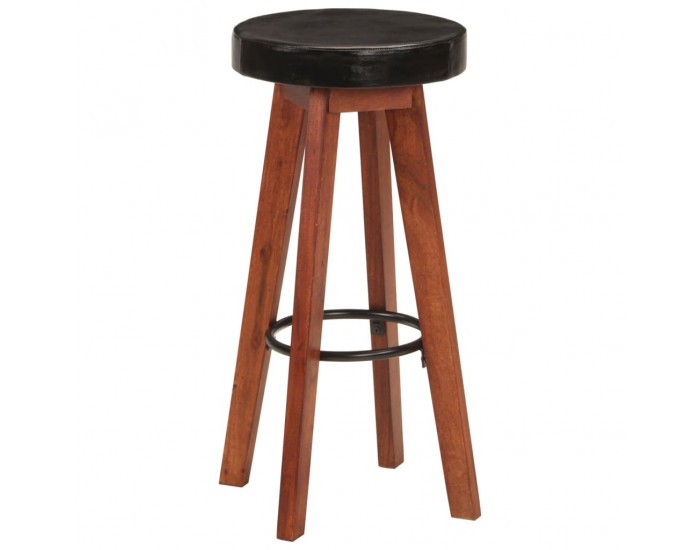 Sonata H Бар табуретки 2 бр естествена кожа и акациево дърво масив Sonata H Бар табуретки 2 бр естествена кожа и акациево дърво масив