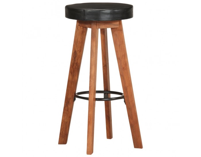 Sonata H Бар табуретки 2 бр естествена кожа и акациево дърво масив Sonata H Бар табуретки 2 бр естествена кожа и акациево дърво масив