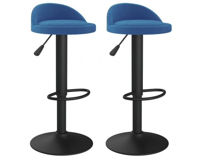 Sonata H Бар табуретки, 2 бр, сини, кадифе Sonata H Бар табуретки, 2 бр, сини, кадифе