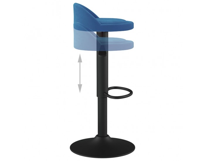 Sonata H Бар табуретки, 2 бр, сини, кадифе Sonata H Бар табуретки, 2 бр, сини, кадифе