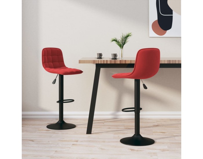 Sonata H Бар табуретки, 2 бр, виненочервени, кадифе