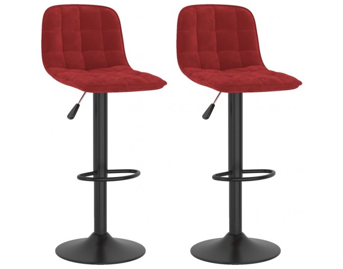 Sonata H Бар табуретки, 2 бр, виненочервени, кадифе