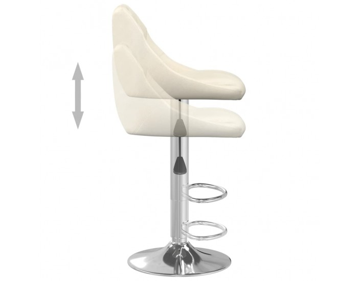 Sonata H Бар табуретка, кремава, кадифе