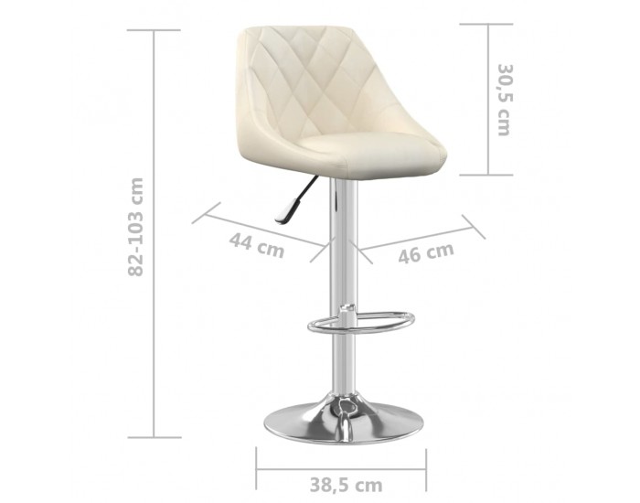 Sonata H Бар табуретка, кремава, кадифе