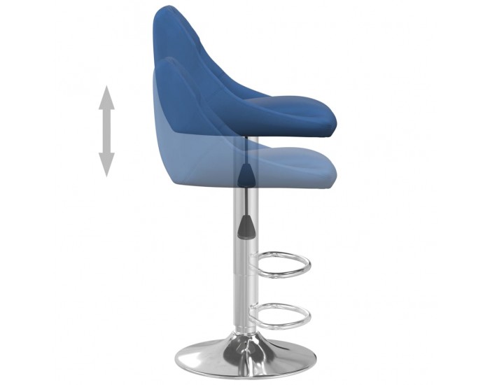 Sonata H Бар табуретка, синя, кадифе