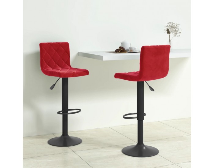 Sonata H Бар табуретки, 2 бр, виненочервени, кадифе