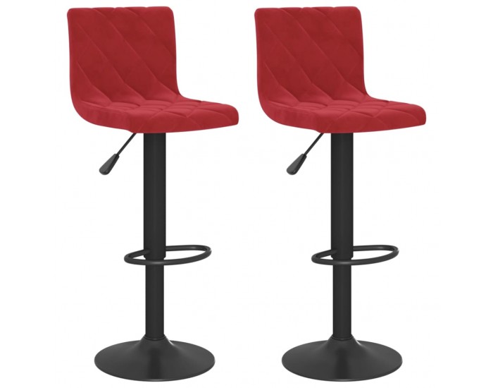 Sonata H Бар табуретки, 2 бр, виненочервени, кадифе