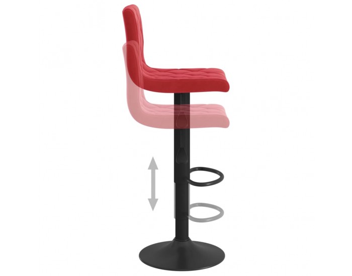 Sonata H Бар табуретки, 2 бр, виненочервени, кадифе