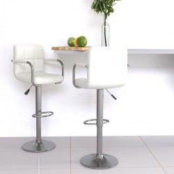 Sonata H Бар табуретки, 2 бр, бели, изкуствена кожа Sonata H Бар табуретки, 2 бр, бели, изкуствена кожа - Бар столове