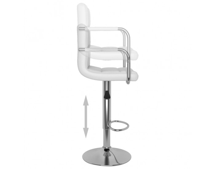 Sonata H Бар табуретки, 2 бр, бели, изкуствена кожа
