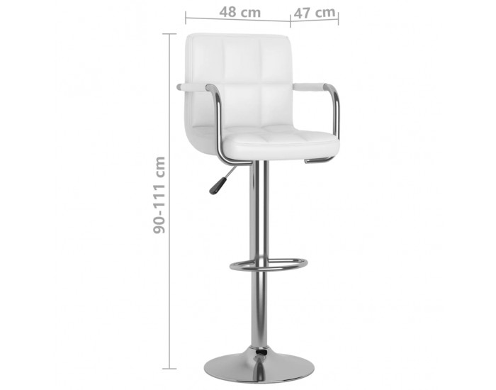 Sonata H Бар табуретки, 2 бр, бели, изкуствена кожа