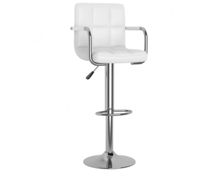 Sonata H Бар табуретки, 2 бр, бели, изкуствена кожа