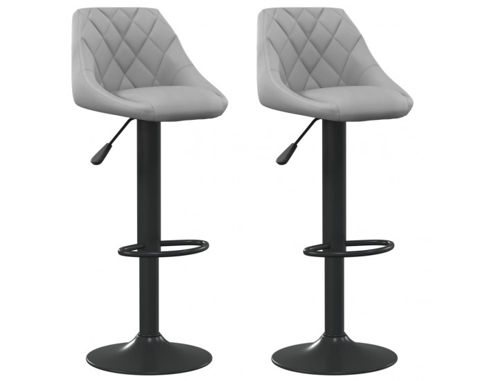 Sonata H Бар табуретки, 2 бр, светлосиви, кадифе