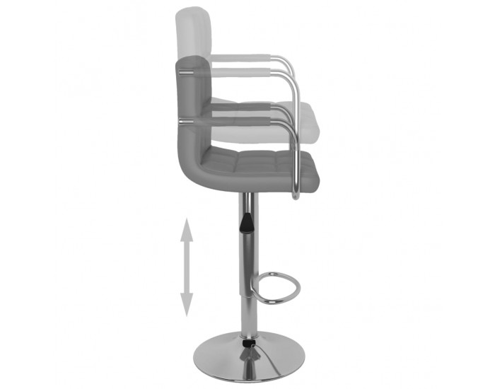 Sonata H Бар табуретки, 2 бр, сиви, изкуствена кожа