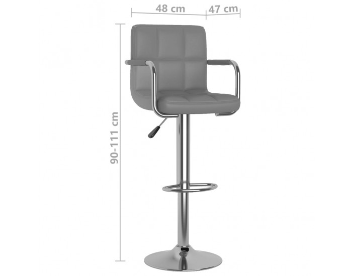 Sonata H Бар табуретки, 2 бр, сиви, изкуствена кожа