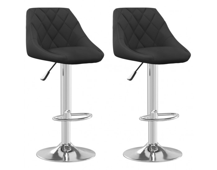 Sonata H Бар табуретки, 2 бр, черни, кадифе