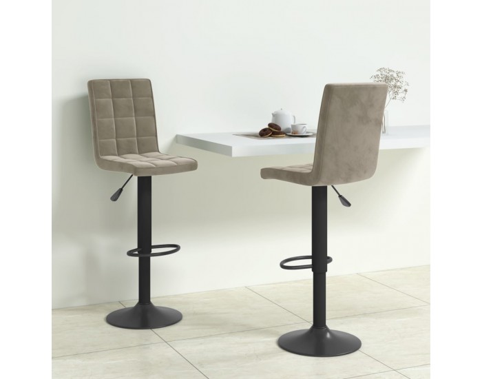 Sonata H Бар табуретки, 2 бр, светлосиви, кадифе Sonata H Бар табуретки, 2 бр, светлосиви, кадифе