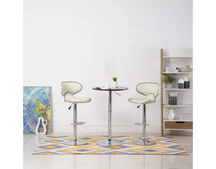 Sonata H Бар табуретки, 2 бр, кремави, изкуствена кожа Sonata H Бар табуретки, 2 бр, кремави, изкуствена кожа