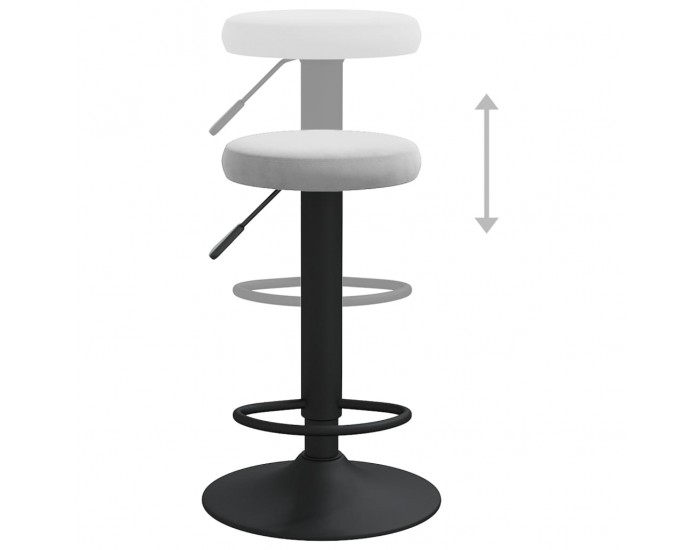 Sonata H Бар табуретки, 2 бр, светлосиви, кадифе