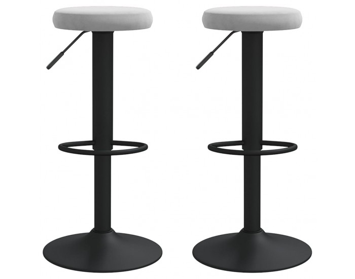 Sonata H Бар табуретки, 2 бр, светлосиви, кадифе