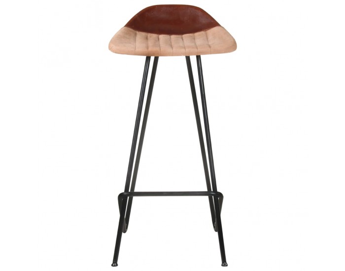 Sonata H Бар табуретки, 4 бр, кафяви, естествена кожа