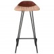 Sonata H Бар табуретки, 4 бр, кафяви, естествена кожа