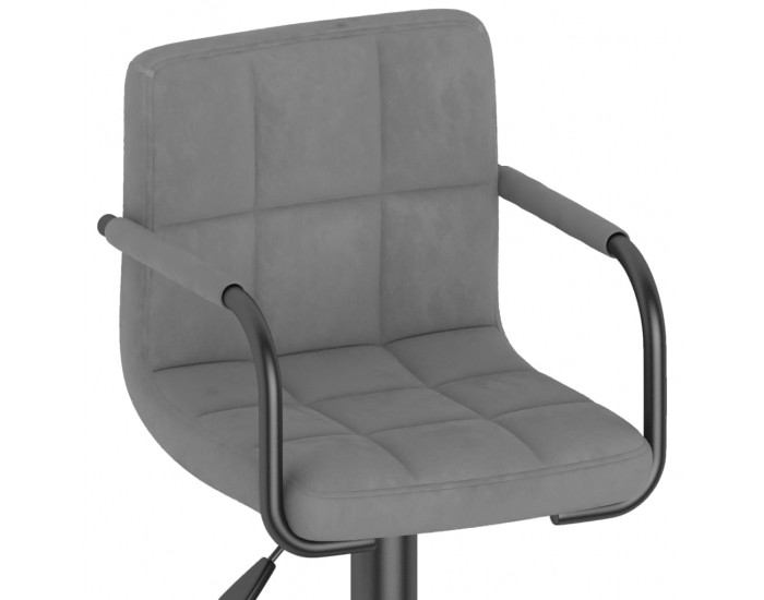 Sonata H Бар табуретка, светлосива, кадифе