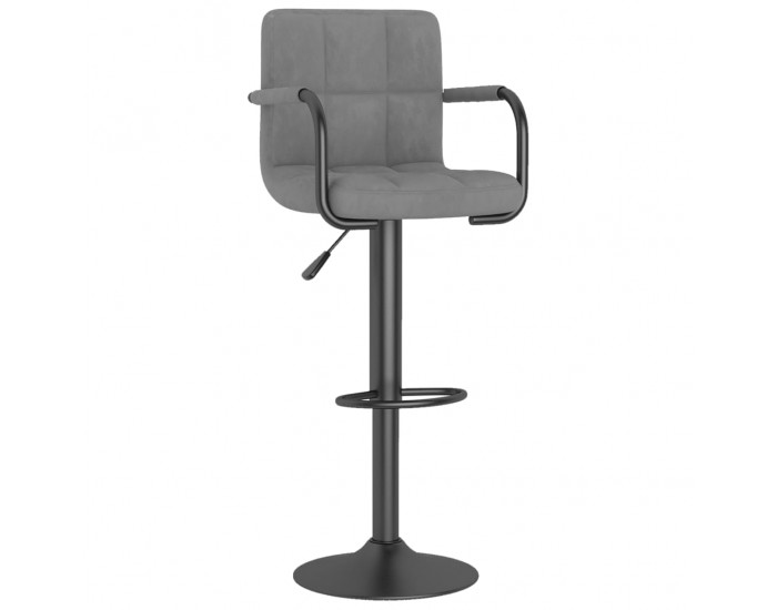 Sonata H Бар табуретка, светлосива, кадифе