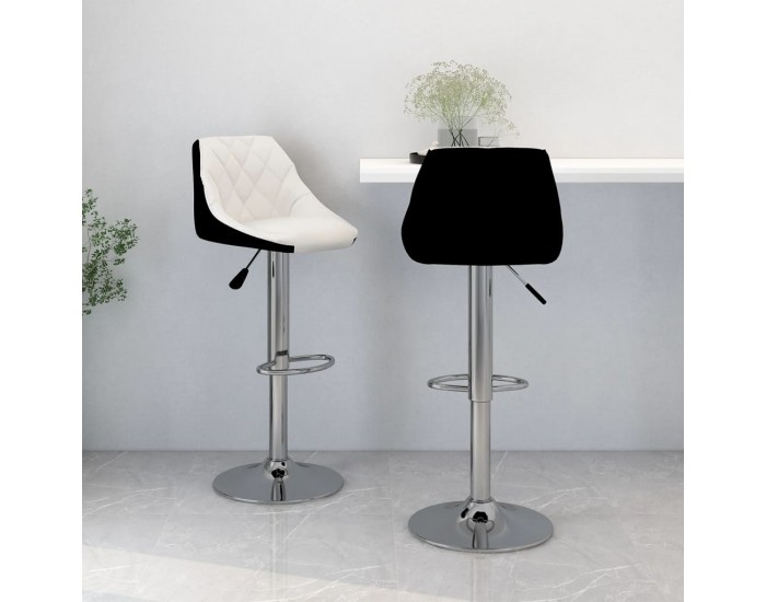 Sonata H Бар табуретки, 2 бр, бяло и черно, изкуствена кожа Sonata H Бар табуретки, 2 бр, бяло и черно, изкуствена кожа