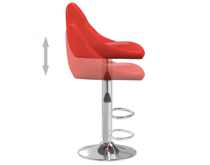 Sonata H Бар табуретки, 2 бр, червени, изкуствена кожа