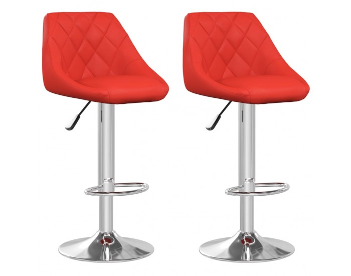 Sonata H Бар табуретки, 2 бр, червени, изкуствена кожа