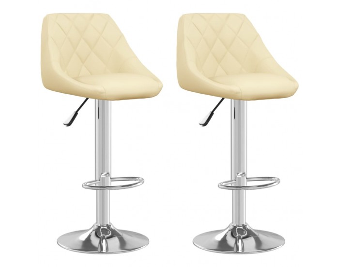 Sonata H Бар табуретки, 2 бр, кремави, изкуствена кожа
