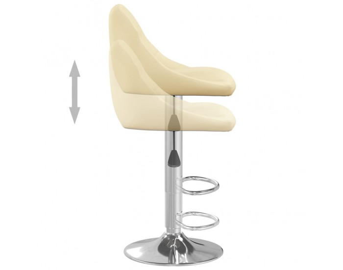 Sonata H Бар табуретки, 2 бр, кремави, изкуствена кожа