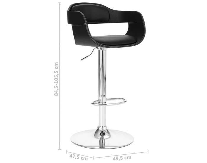 Sonata H Бар табуретка, черна, изкуствена кожа