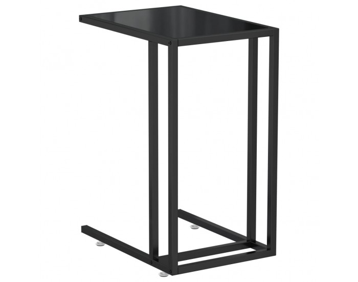 Sonata H Странична маса за компютър, черна, 50x35x65 см, закалено стъкло