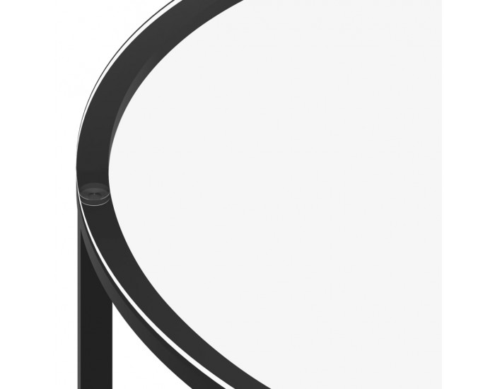 Sonata H Маса за чай, черно и черен мрамор, 70 cм, закалено стъкло