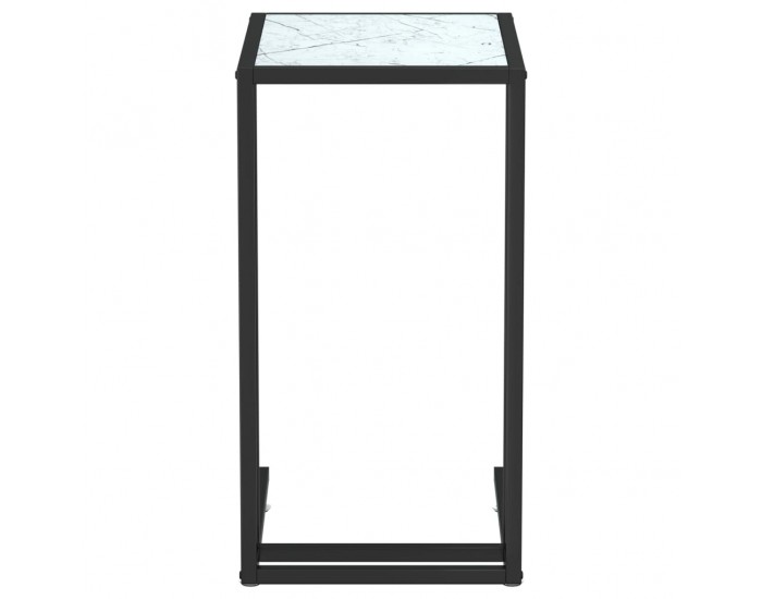 Sonata H Странична маса за компютър, бял мрамор, 50x35x65 см, стъкло