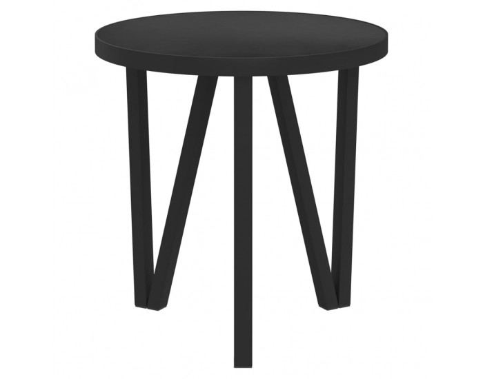 Sonata H Маса за чай, черна, Ø35 см, МДФ