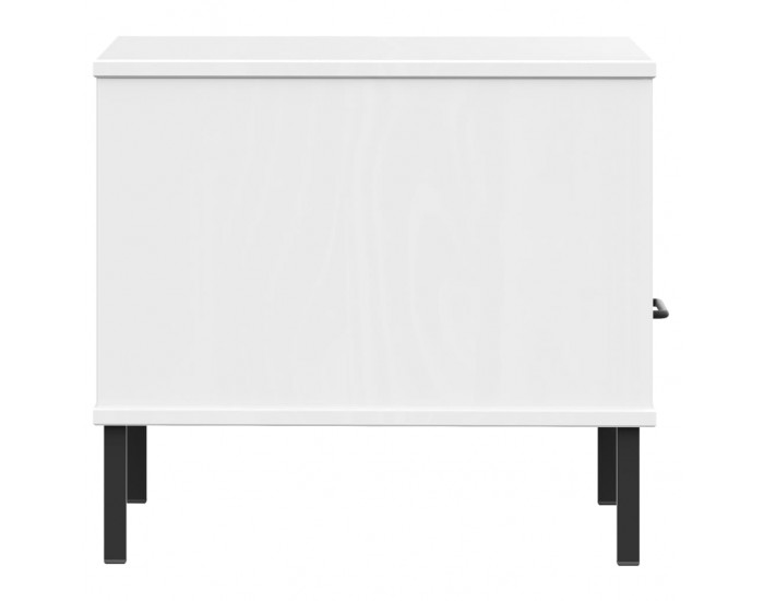 Sonata H Нощна масичка с метални крака бяла бор масив OSLO