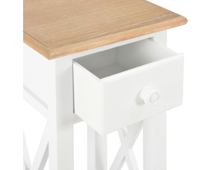 Sonata H Помощна маса, бяла, 27x27x65,5 см, дървена