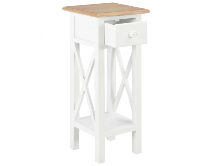 Sonata H Помощна маса, бяла, 27x27x65,5 см, дървена