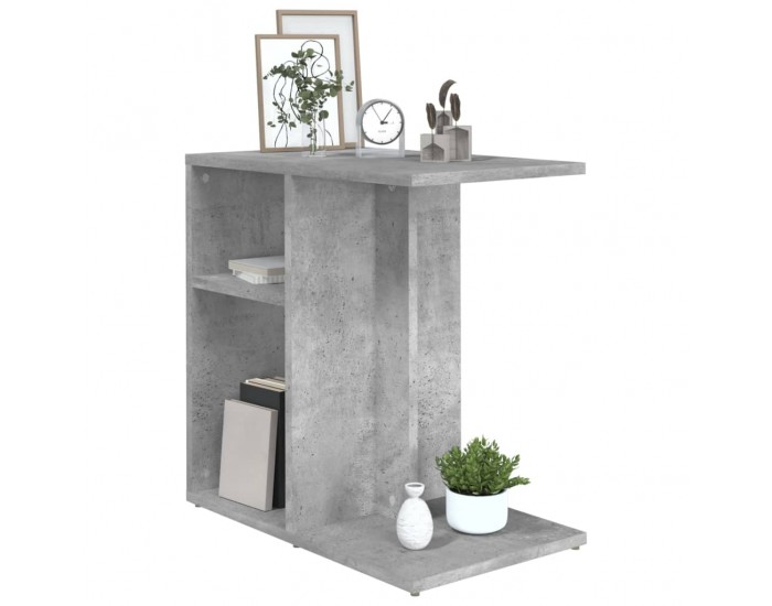 Sonata H Странична маса, бетонно сива, 50x30x50 см, инженерно дърво